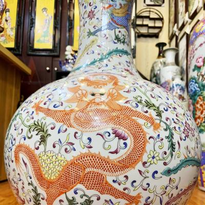 Bình củ tỏi họa tiết Long Phượng